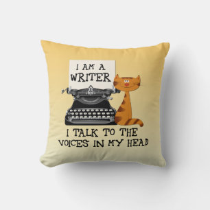 I'm A Writer I Talk to the Voices in My Head Throw Pillow