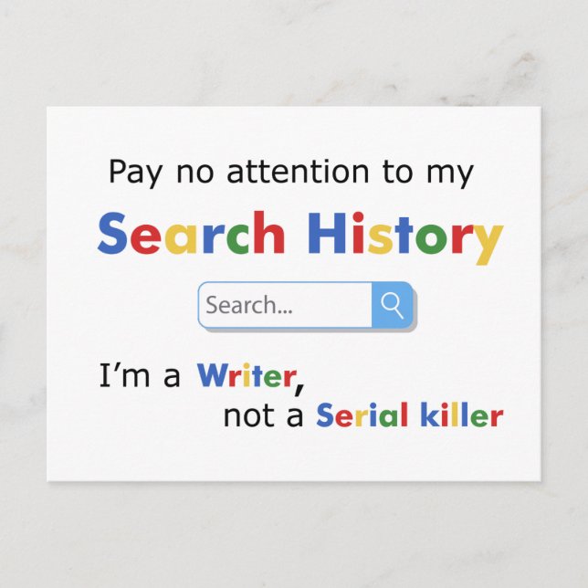 I'm a Writer Not a Serial Killer Postcard (Front)