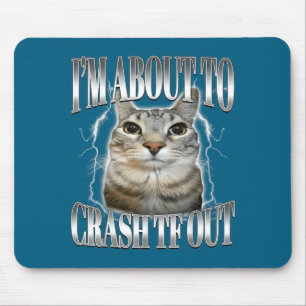 I'm About To Crash Out Funny Staring Cat Brainrot Mouse Pad