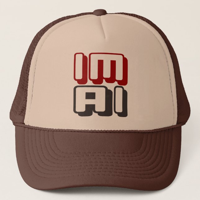 IM AI - I Am General Artificial Intelligence, Red Trucker Hat (Front)