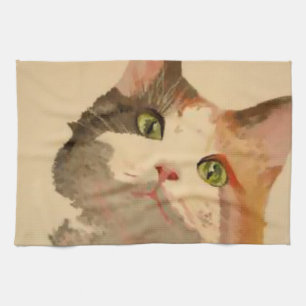 I'm All Ears: Calico Cat Portrait Towel