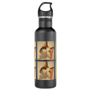I'm All Ears: Calico Cat Portrait Water Bottle
