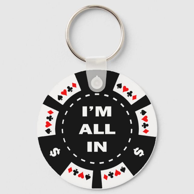 I'm All In Poker Chip Keychain (Front)