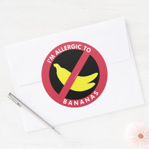 I'm Allergic To Bananas Allergy Symbol Kids Classic Round Sticker Zazzle