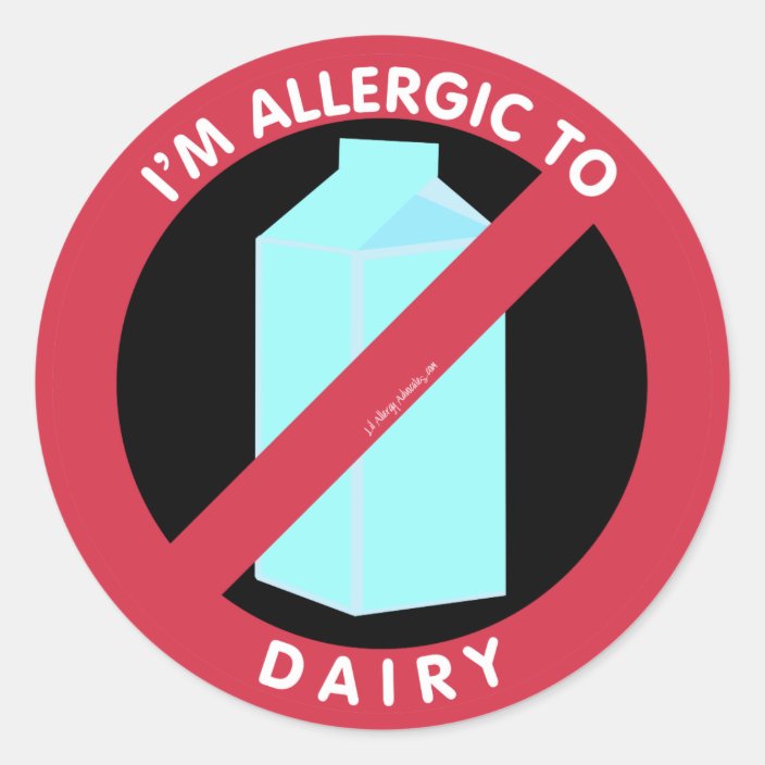 I'm Allergic To Dairy Food Allergy Symbol Kids Classic Round Sticker