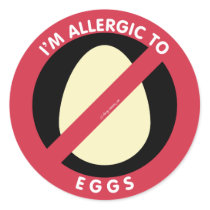 I'm Allergic To Eggs Food Allergy Symbol Kids Classic Round Sticker