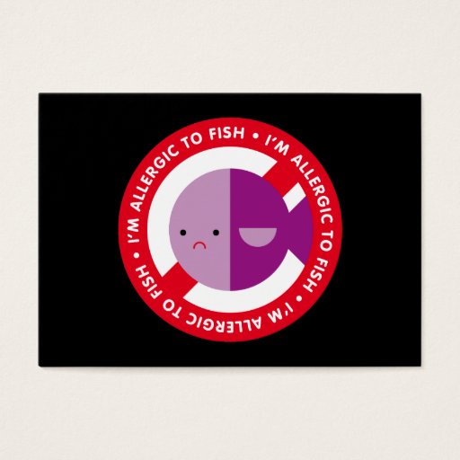 Customizable I'm allergic to fish! bookmark business card template