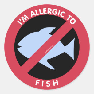 I'm Allergic To Fish Food Allergy Symbol Kids Classic Round Sticker