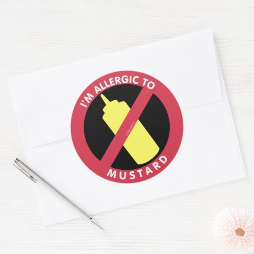 I'm Allergic To Mustard Kids Allergy Symbol Classic Round Sticker Zazzle