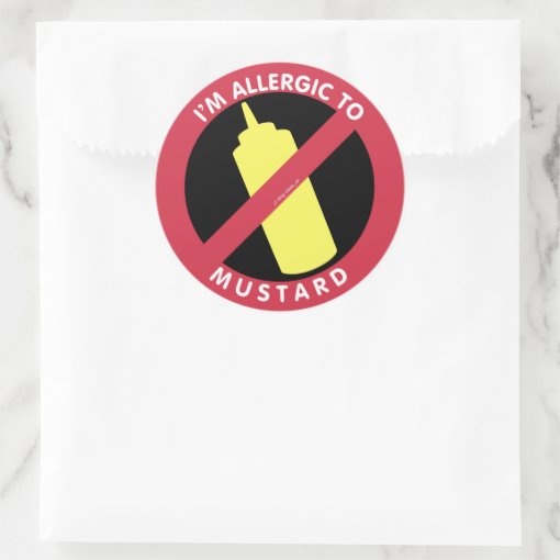 I'm Allergic To Mustard Kids Allergy Symbol Classic Round Sticker Zazzle