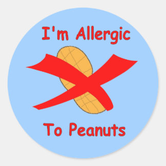I'm Allergic to Peanuts Blue Sticker