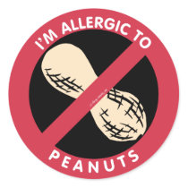 I'm Allergic To Peanuts Food Allergy Symbol Kids Classic Round Sticker