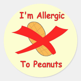 I'm Allergic to Peanuts Stickers in Yellow