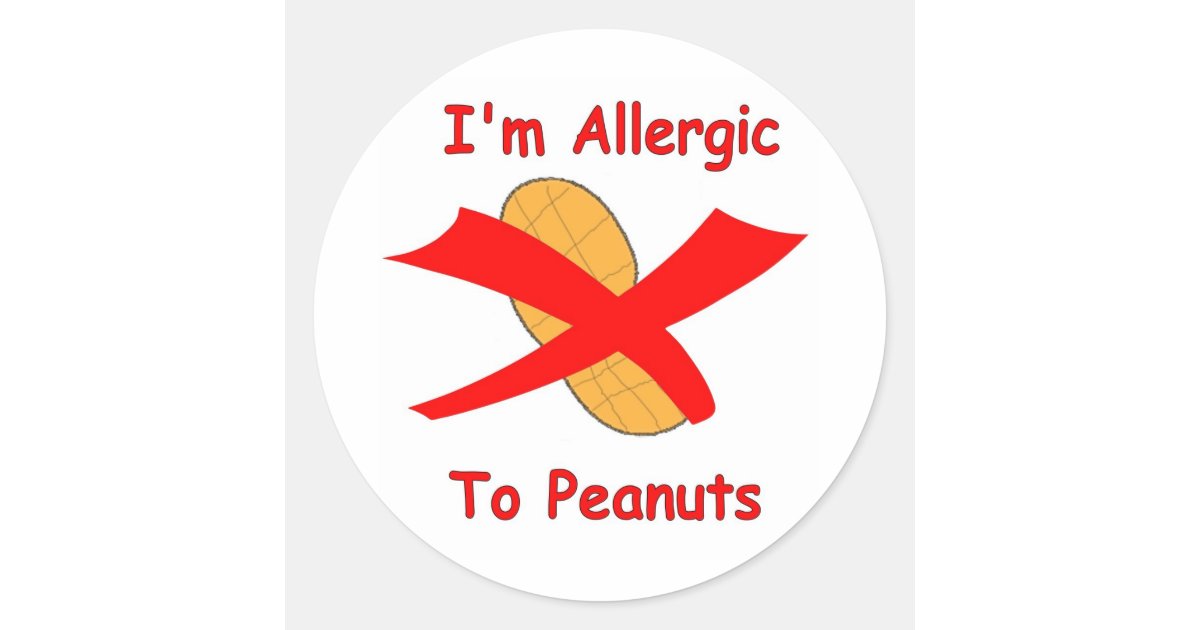 I'm Allergic to Peanuts Stickers white