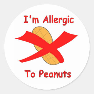 I'm Allergic to Peanuts Stickers white