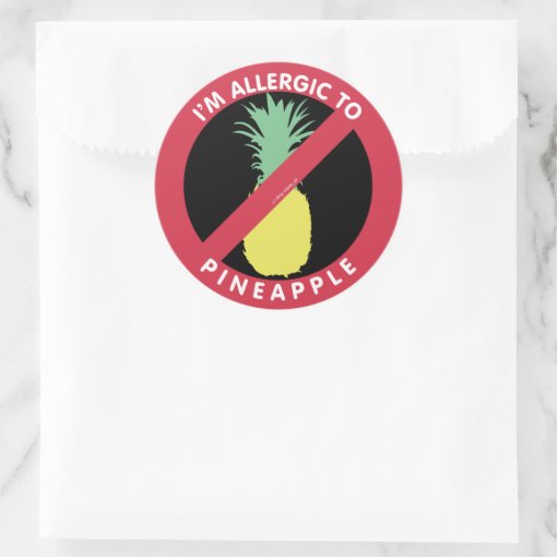 I'm Allergic To Pineapple Fruit Symbol Kids Classic Round Sticker Zazzle