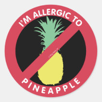 I'm Allergic To Pineapple Fruit Symbol Kids Classic Round Sticker