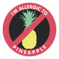 I'm Allergic To Pineapple Fruit Symbol Kids Classic Round Sticker