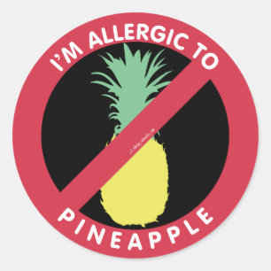 I'm Allergic To Pineapple Fruit Symbol Kids Classic Round Sticker