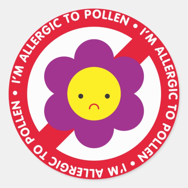 I'm allergic to pollen! classic round sticker (Front)