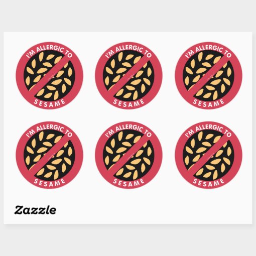 I'm Allergic To Sesame Seeds Allergy Symbol Kids Classic Round Sticker