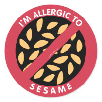 I'm Allergic To Sesame Seeds Allergy Symbol Kids Classic Round Sticker