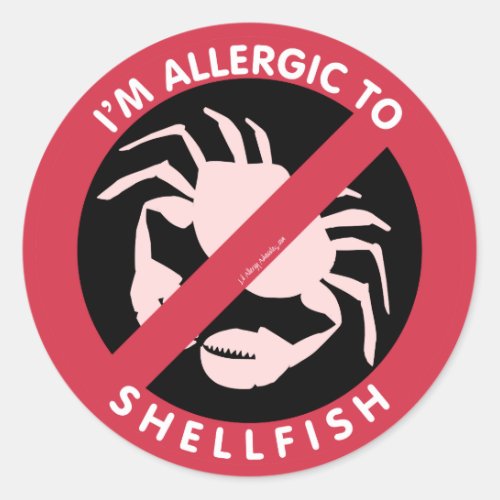 Im Allergic To Shellfish Allergy Symbol Kids Classic Round Sticker