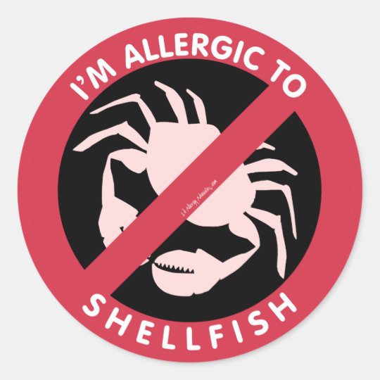 I'm Allergic To Shellfish Allergy Symbol Kids Classic Round Sticker