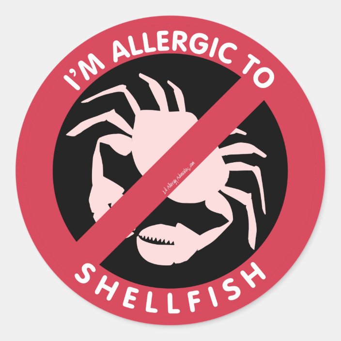 I'm Allergic To Shellfish Allergy Symbol Kids Classic Round Sticker