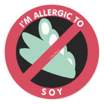 I'm Allergic To Soy Kids Allergy Symbol Classic Round Sticker