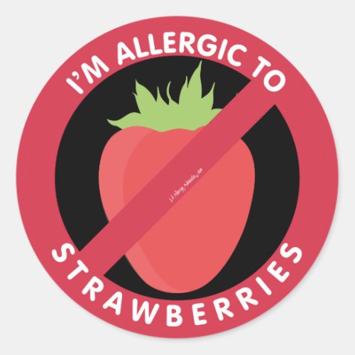 Im Allergic To Strawberries Allergy Symbol Kids Classic Round Sticker