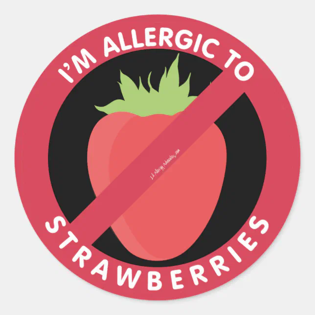 I'm Allergic To Strawberries Allergy Symbol Kids Classic Round Sticker