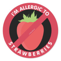 I'm Allergic To Strawberries Allergy Symbol Kids Classic Round Sticker