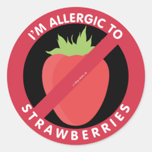 I'm Allergic To Strawberries Allergy Symbol Kids Classic Round Sticker