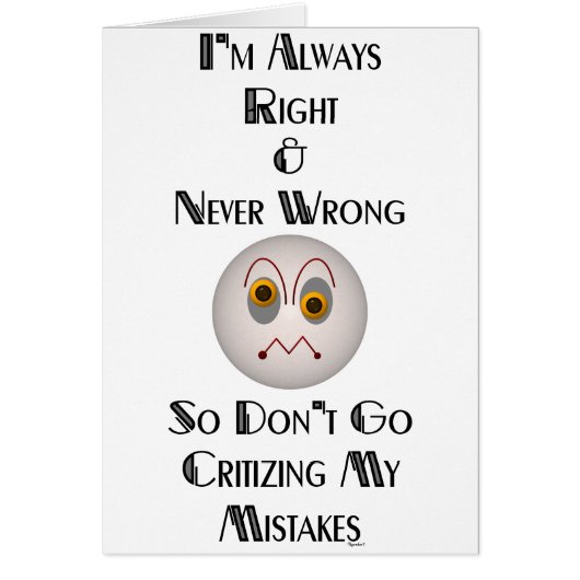 I'm Always Right Cards (Front)