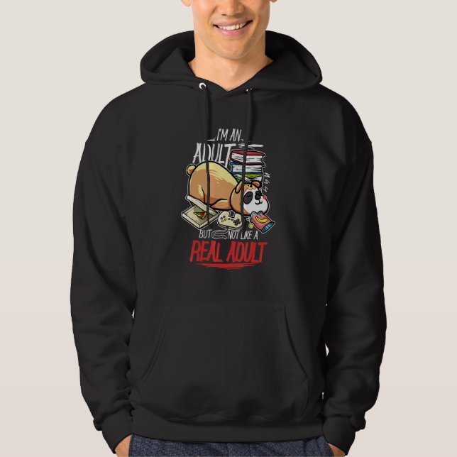 I'm An Adult But Not Like A Real Adult Relaxed Pan Hoodie (Front)