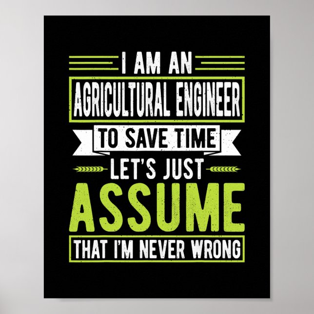I'm an Agricultural Engineer Funny Farmer Farming Poster (Front)