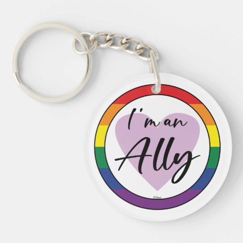 Im an Ally  LGBT Gay Lesbian Transgender Keychain