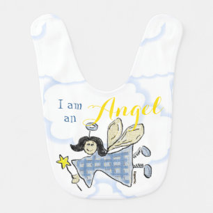 I'm an Angel Blue Check Bib