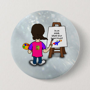 I'm an artist, colorful design, button