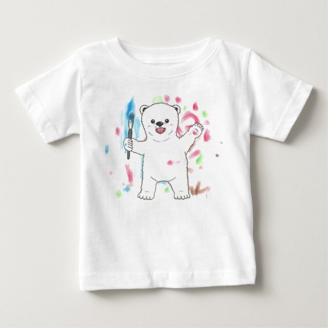 "I'm an artist!" Polar bear baby T-shirt (Front)