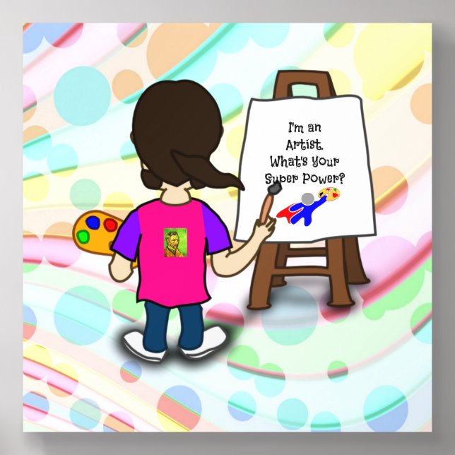 I'm an artist, What's Your Super Power? Acrylic Photo Tile (Front Set)