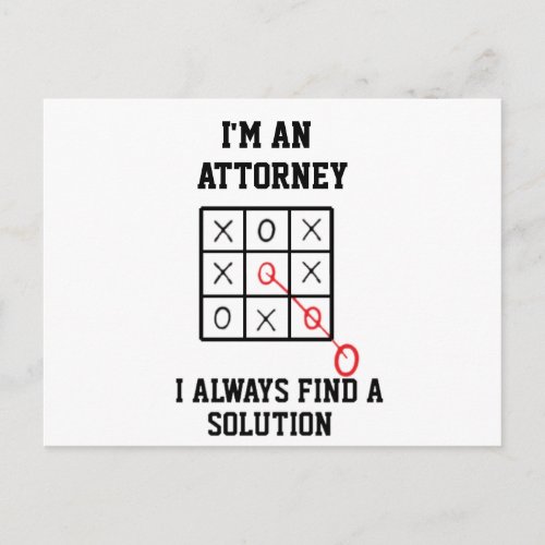 Im An Attorney I Always Find A Solution  Postcard