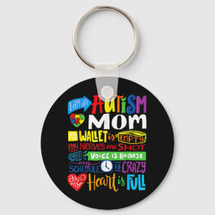 I'm an Autism Mom Wallet Empty Proud Autism Mother Keychain