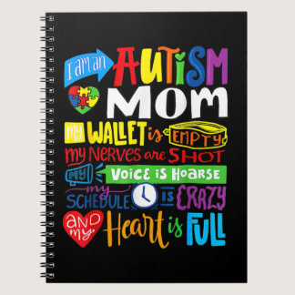 I'm an Autism Mom Wallet Empty Proud Autism Mother Notebook
