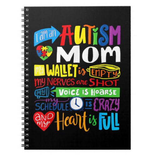 Im an Autism Mom Wallet Empty Proud Autism Mother Notebook