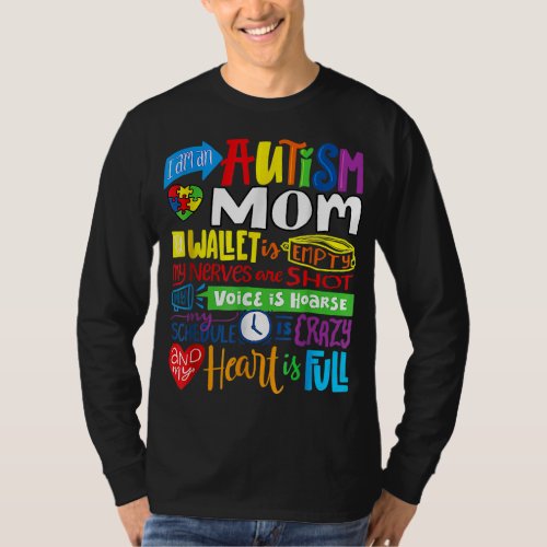 Im an Autism Mom Wallet Empty Proud Autism Mother T_Shirt