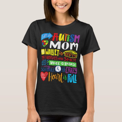 Im an Autism Mom Wallet Empty Proud Autism Mother T_Shirt