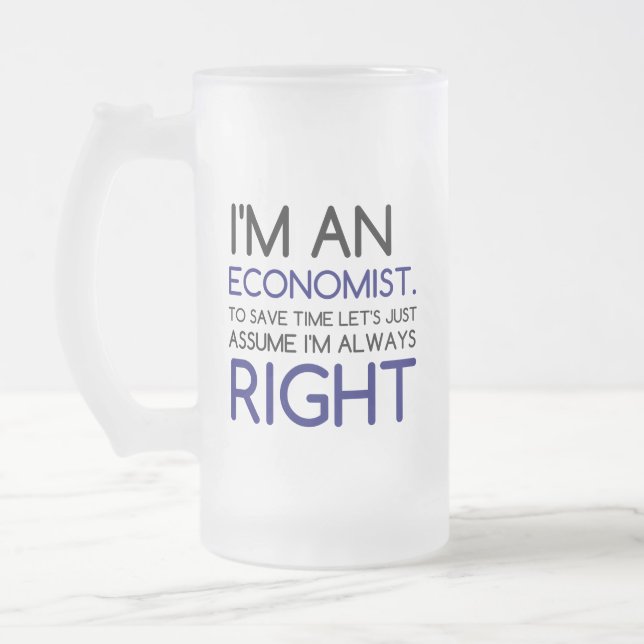 I'M AN ECONOMIST FROSTED GLASS BEER MUG (Left)