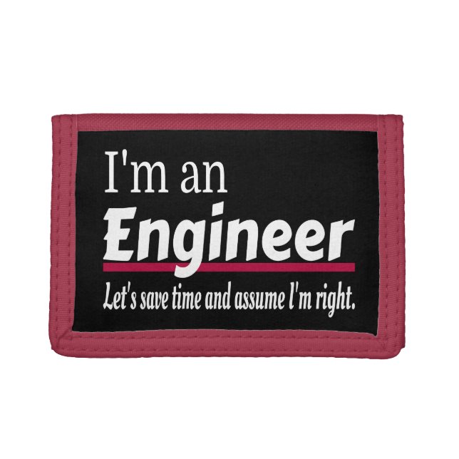 I'm an ENGINEER Funny Novelty Tri-fold Wallet (Front)